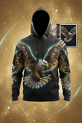 Diamond & 24K Gold Eagle Luxury AOP Hoodie
