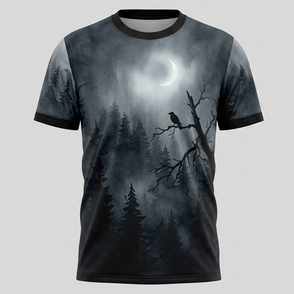 Dark Forest Crow Solitude Aop T-Shirt