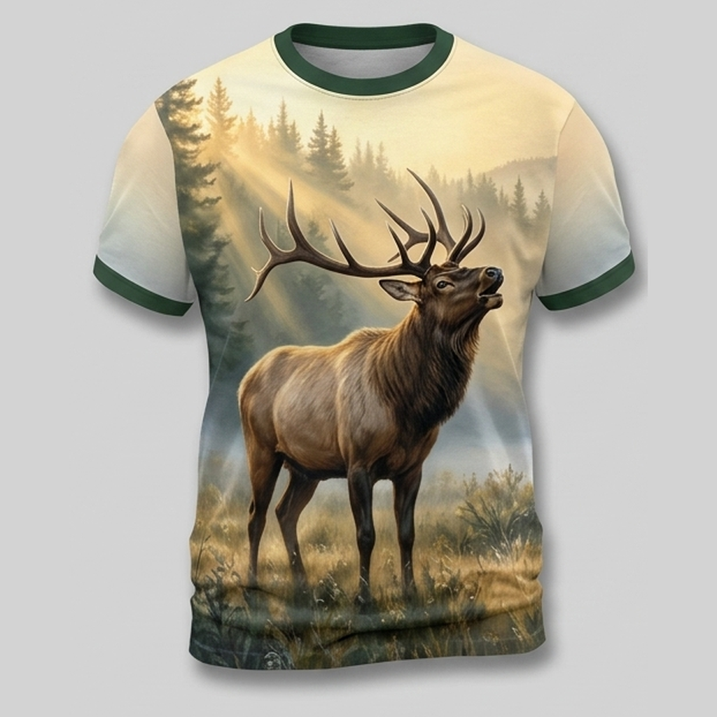 Majestic Bull Elk Rocky Mountains Aop T-Shirt
