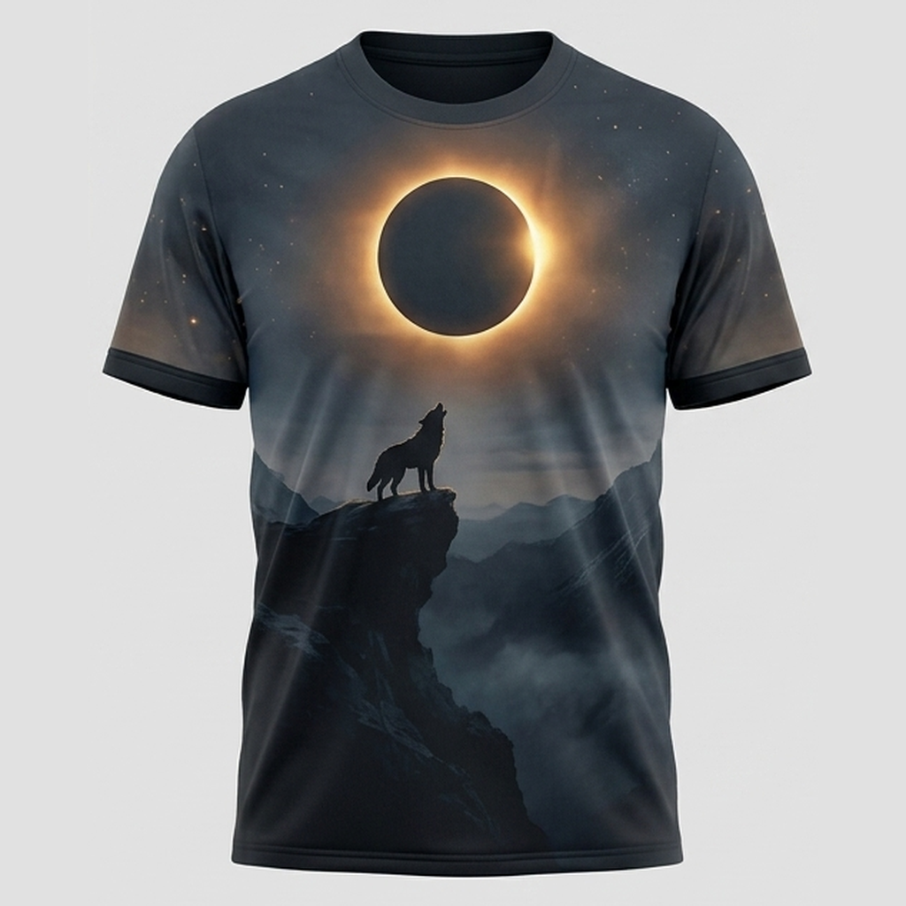 Lone Wolf Dark Eclipse Aop T-Shirt