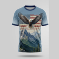 Patriotic Bald Eagle Mountains Aop T-Shirt