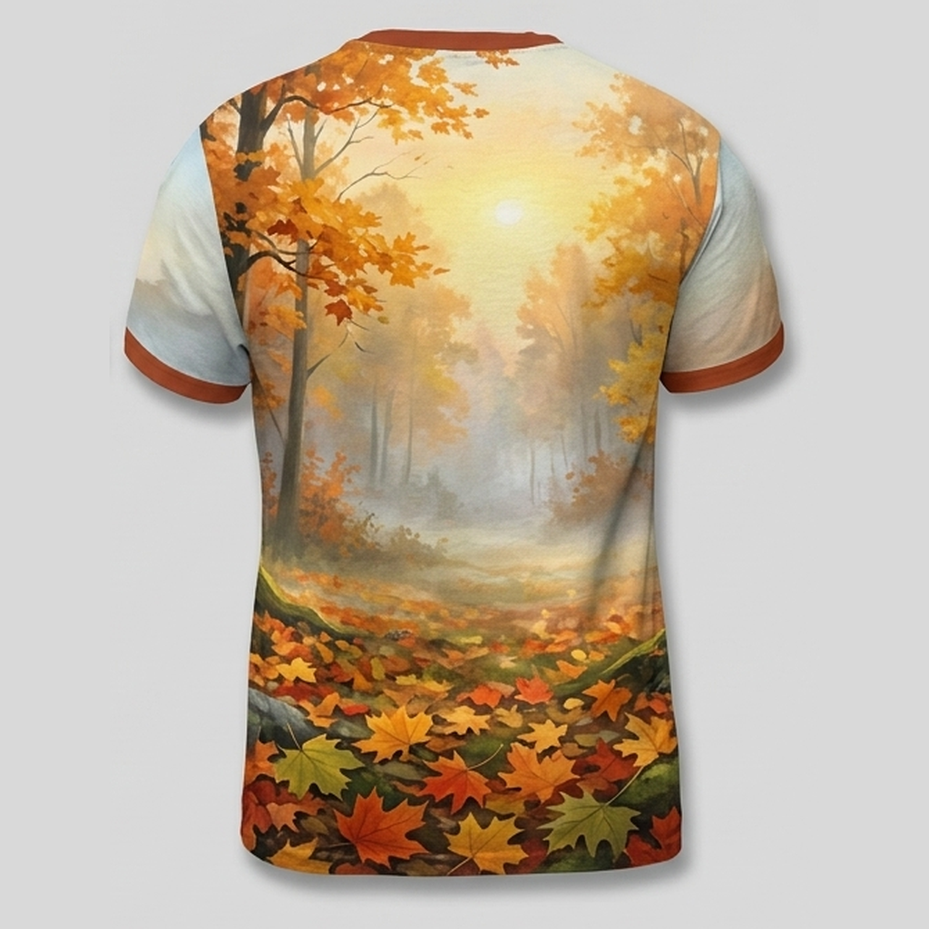 Red Fox Autumn Leaves Forest Aop T-Shirt