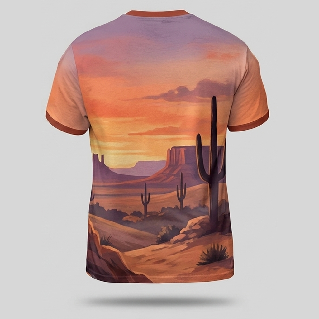 Southwestern Lone Coyote Desert Sunset Aop T-Shirt