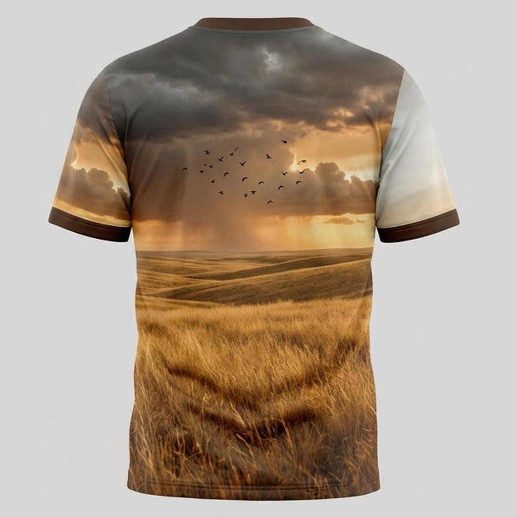 Wild Bison Golden Prairie Storm Aop T-Shirt