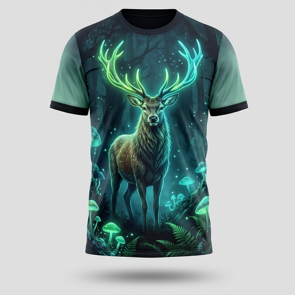 Mystic Neon Forest Stag Aop T-Shirt