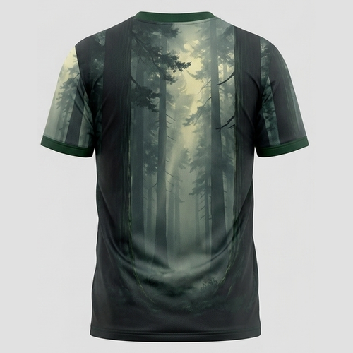 Dark Foggy Redwood Forest Aop T-Shirt