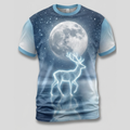Ethereal White Stag Celestial Lake Aop T-Shirt