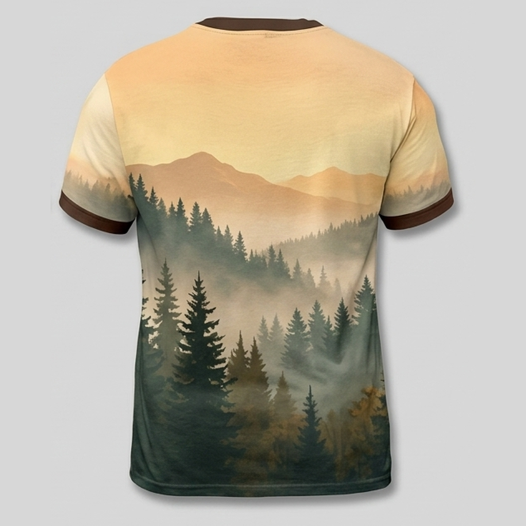 Vintage Grizzly Bear Forest Aop T-Shirt