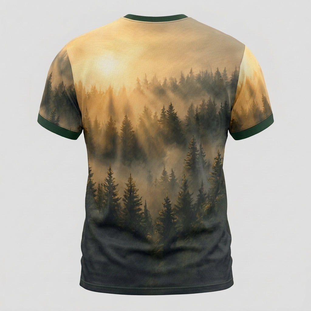 Lone Cabin Pine Forest Mist Aop T-Shirt