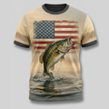 Vintage Bass Fishing American Flag Aop T-Shirt