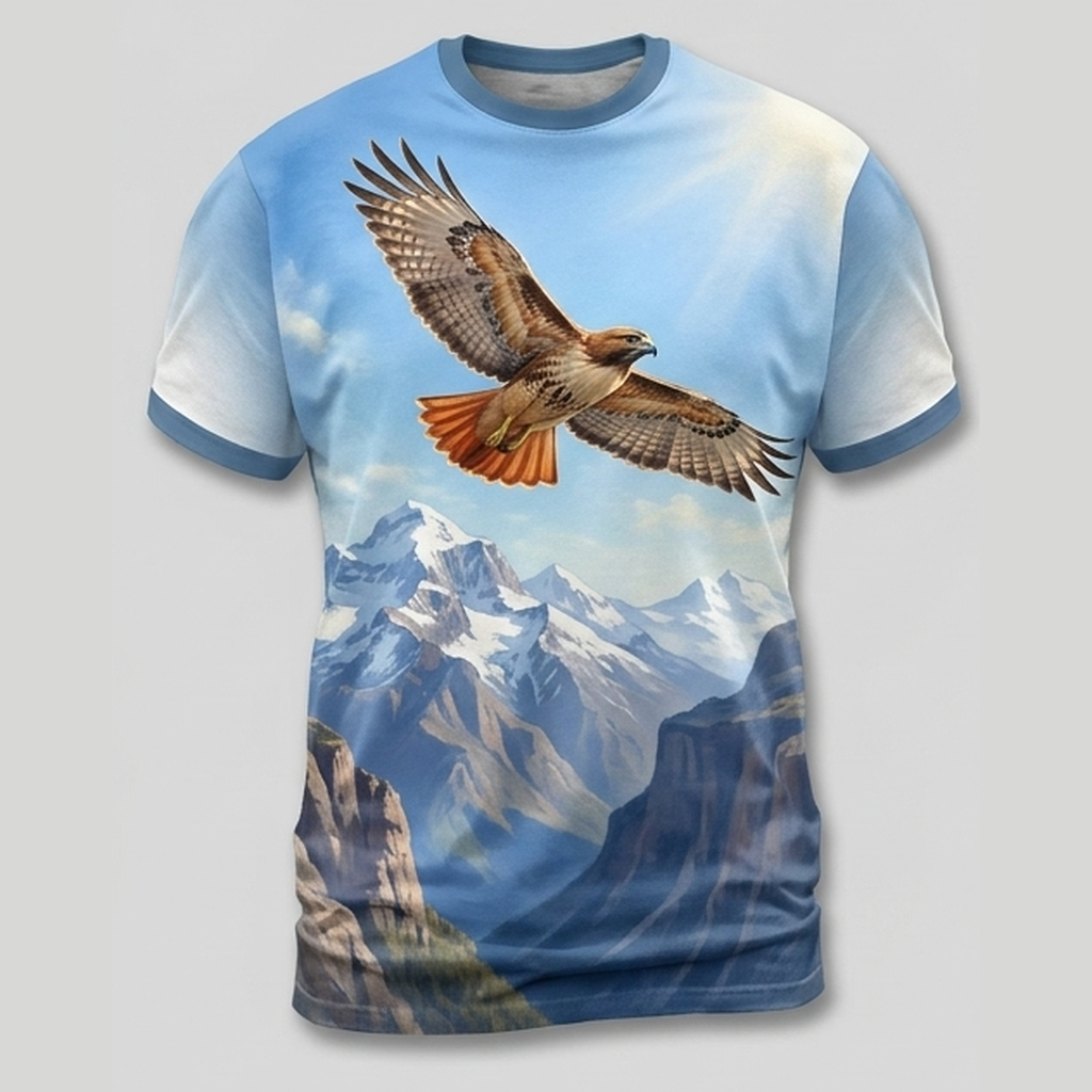 Soaring Hawk Mountain Flight Aop T-Shirt