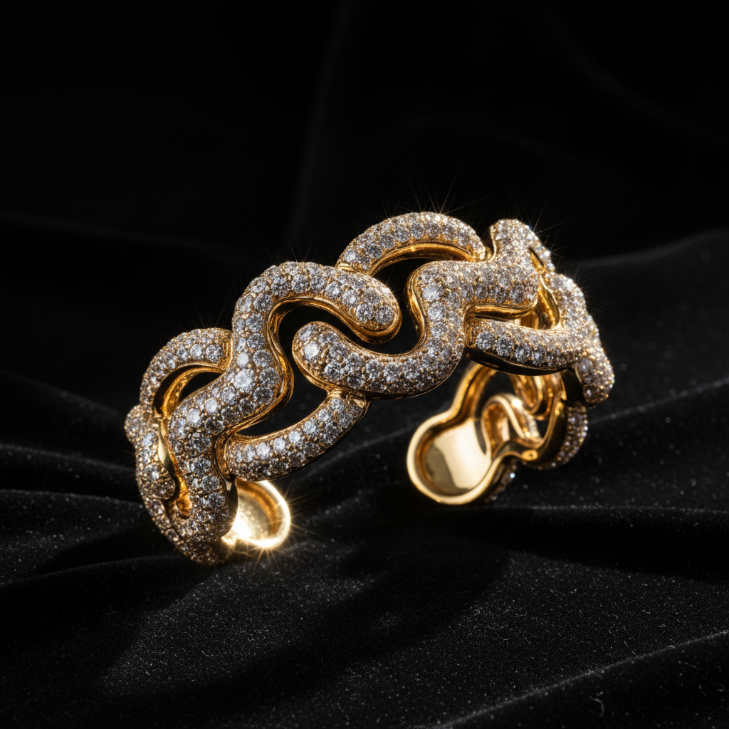 THREADMINTY Diamond and 24K Gold Luxury Cuff – Limited Edition of 2